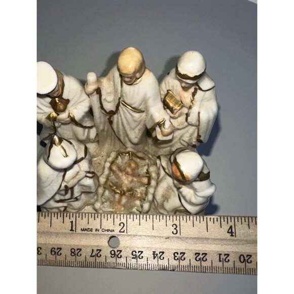 Vintage International Bazaar Nativity Scene Porcelain Gold Trim - Picture 13 of 16